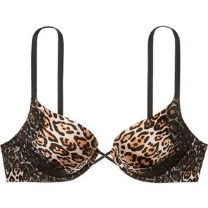 Victoria's Secret Wild Leopard Bra with Black Accents